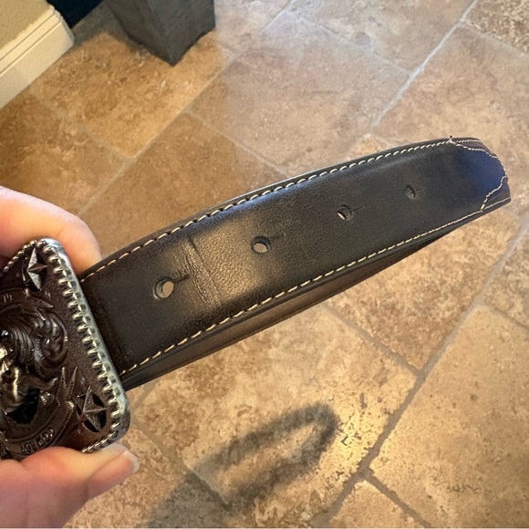 CODY JAMES Brown Cowboy Western Faux Leather Belt with Silver Buckle Size 24 main image 7